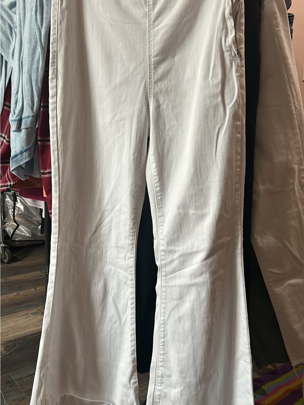Cello White Flared Wide-Leg Jeans